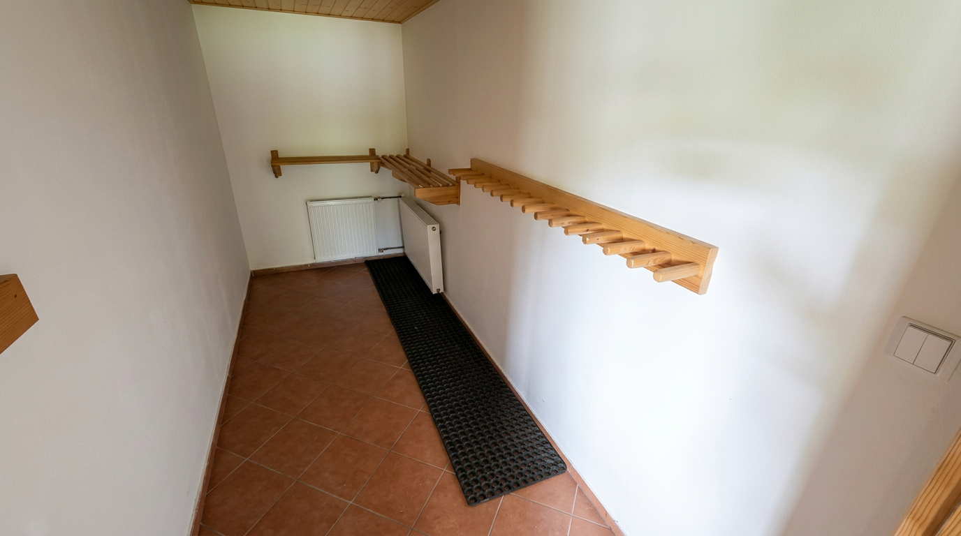 Vstupní chodba s věšáky a botníkem – Apartmány Chaloupka, ubytování Jizerské hory
